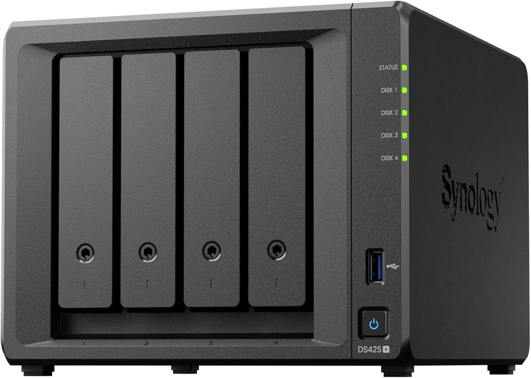 DS425+ 4-Bay Synology NAS – 3 Jahre Garantie, kompakte Speicherlösung mit integriertem 2,5 GbE-Port