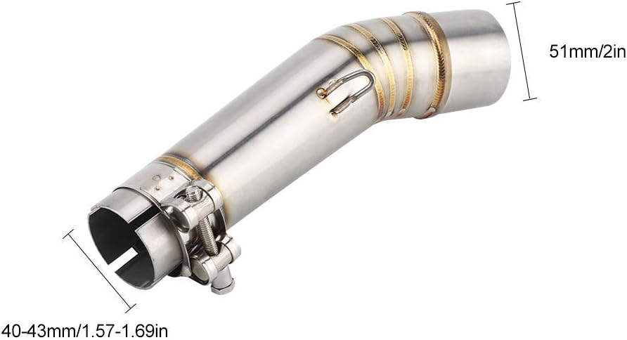 Yctze 51mm Auspuff Mittelrohr, Edelstahl Motorrad Auspuff Mittellenkerrohr 40-51mm für HONDA NC700X