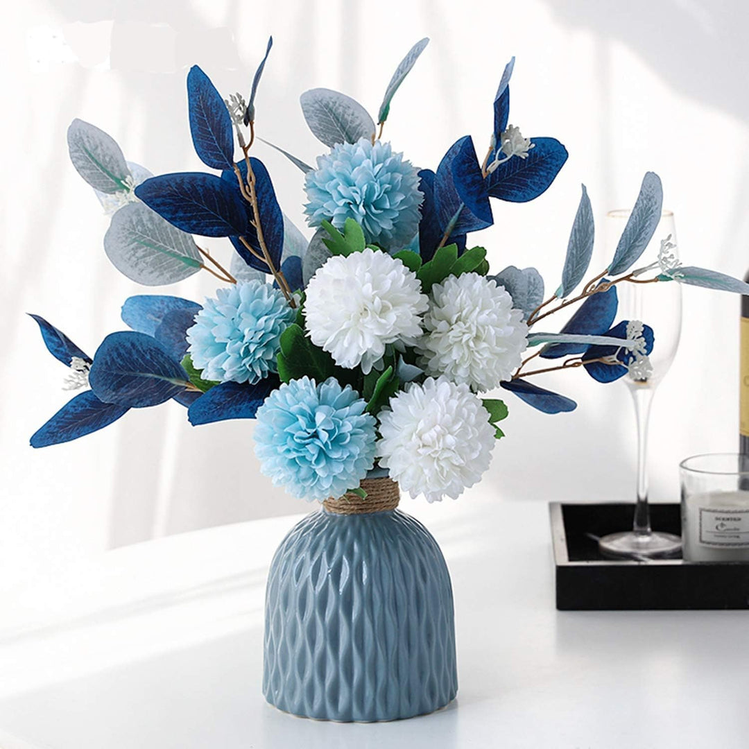 NAWEIDA Künstliche Blumen mit Vase, künstliche Hortensien, Blumenarrangements für Zuhause, Garten, P