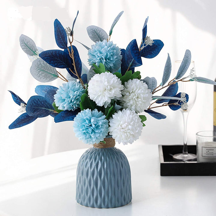 NAWEIDA Künstliche Blumen mit Vase, künstliche Hortensien, Blumenarrangements für Zuhause, Garten, P
