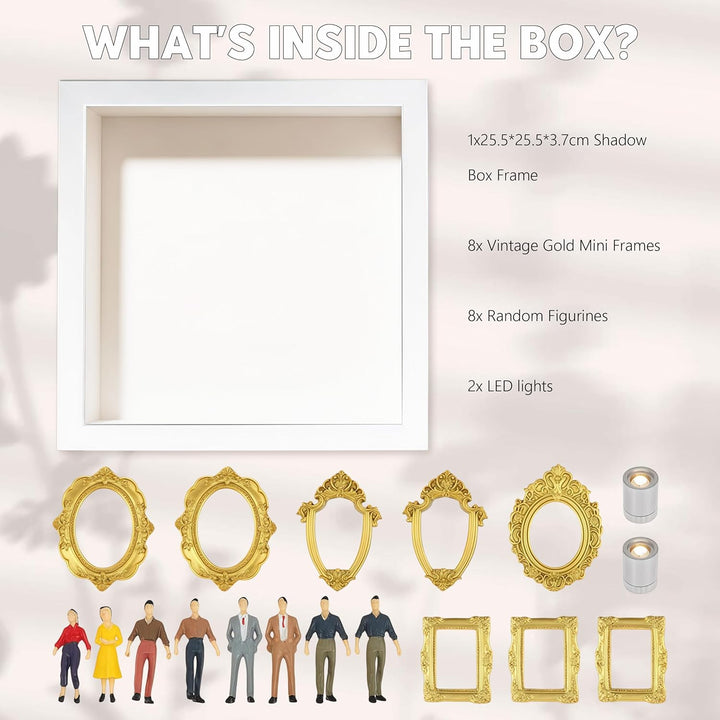 DIY Mini Museum Silhouette Box, Mini Menschen Figuren Museum mit Mini Bilderrahmen Vintage & Miniatu