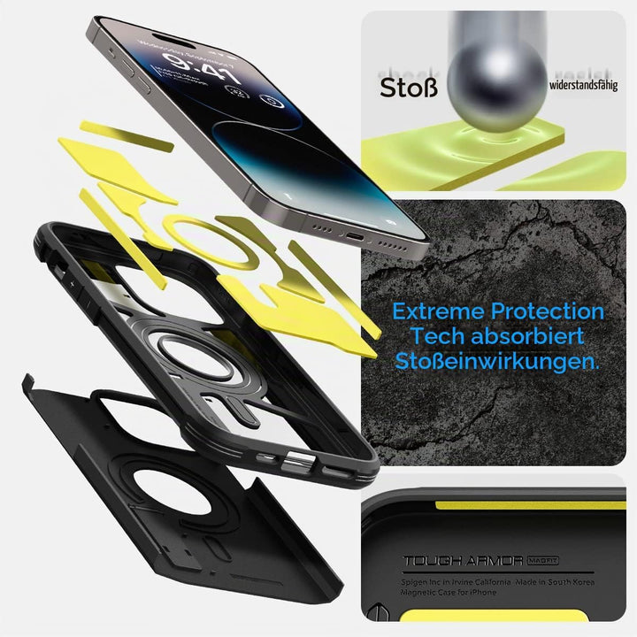 Spigen Tough Armor MagFit Hülle für iPhone 14 Pro Max -Schwarz, Schwarz