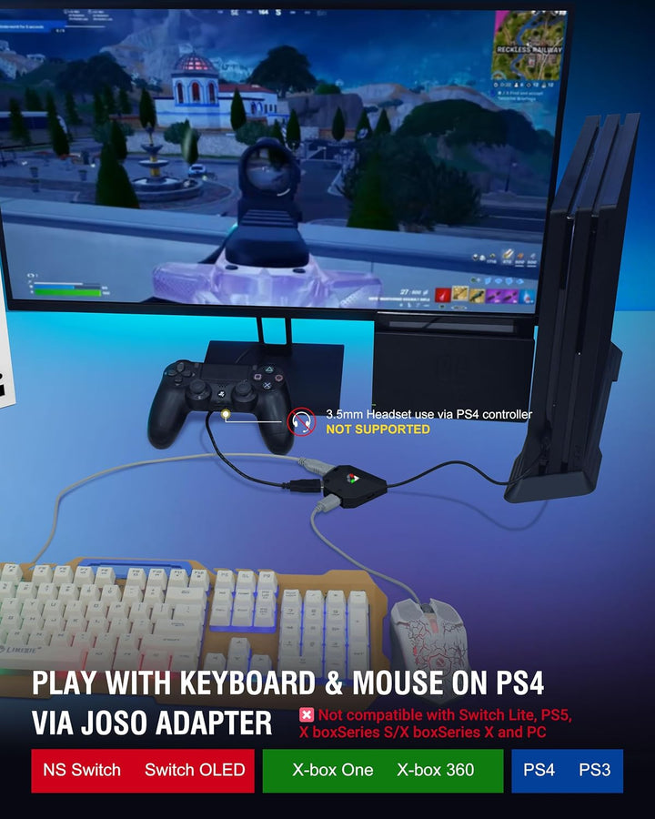 Joso Tastatur- und Mausadapter für NS Witch, Xbox One X/S, PS4, Switch Tastaturadapter zum Abspielen