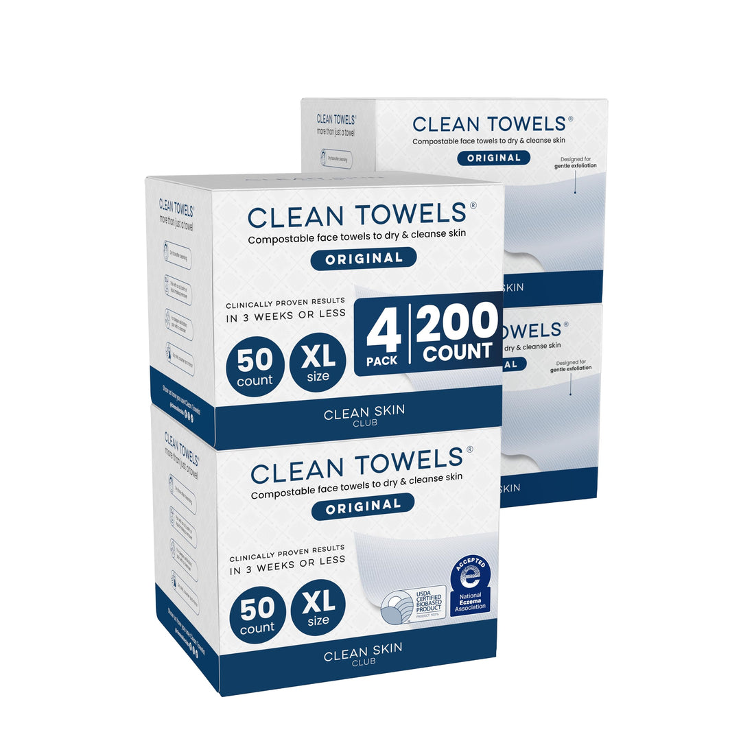 Clean Skin Club Face Towels XL (200 Count (Save 15%)), Stabil - 200 Count