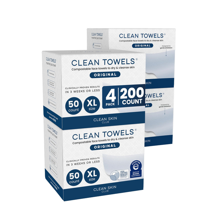 Clean Skin Club Face Towels XL (200 Count (Save 15%)), Stabil - 200 Count