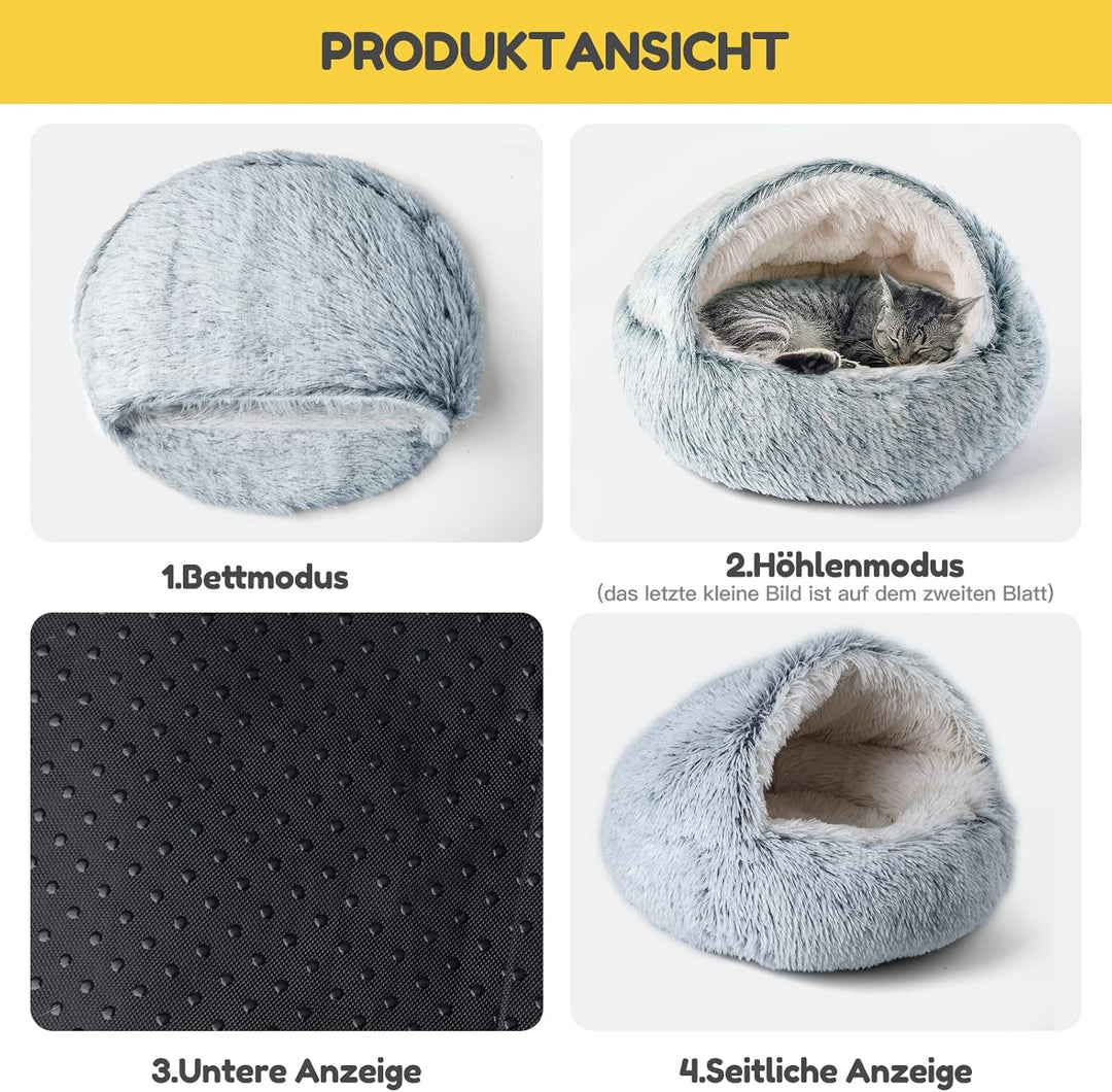 CATISM Katzenbett Flauschig Katzendecke, 50cm Gemütlich Katzenbett für grosse Katzenkätzchen Washbar