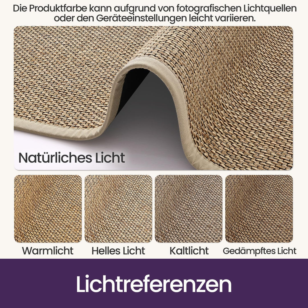 DEXI Teppich Läufer 60 x 180 cm, Fussmatte Eingang Innenbereich rutschfest, Dünn Türmatte mit Gummir