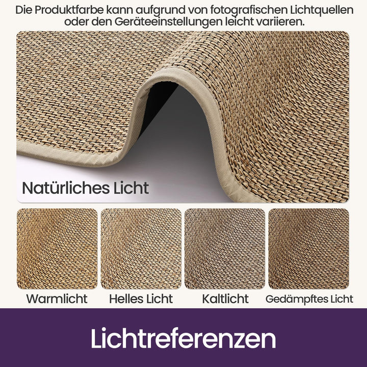 DEXI Teppich Läufer 60 x 180 cm, Fussmatte Eingang Innenbereich rutschfest, Dünn Türmatte mit Gummir