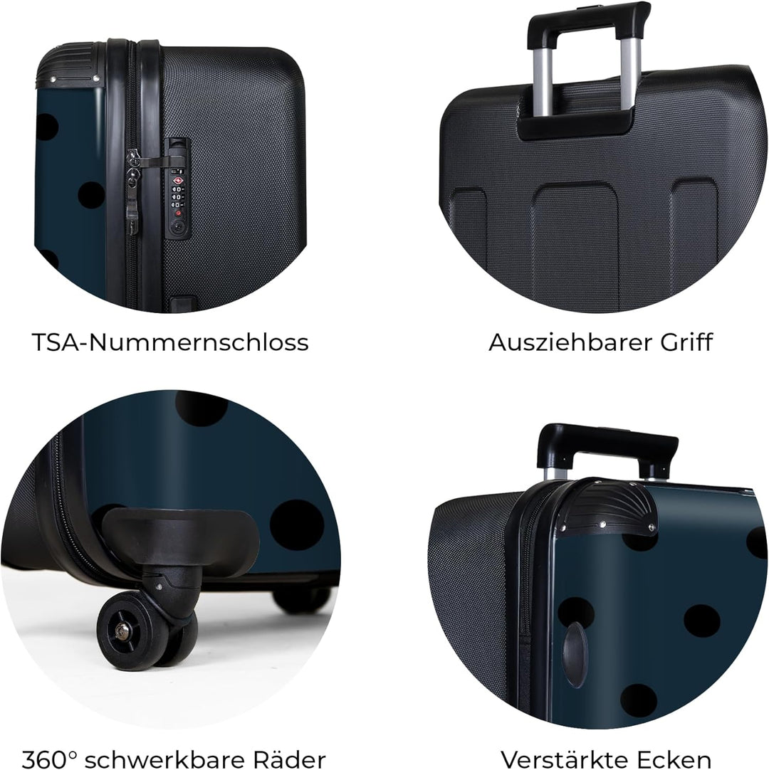 NoBoringSuitcases.com® Koffer XL Gross 77x51.5x28 cm Reisekoffer mit 4 Rollen Leicht Trolley Hartsch