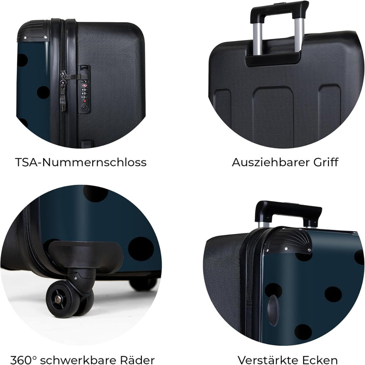 NoBoringSuitcases.com® Koffer XL Gross 77x51.5x28 cm Reisekoffer mit 4 Rollen Leicht Trolley Hartsch