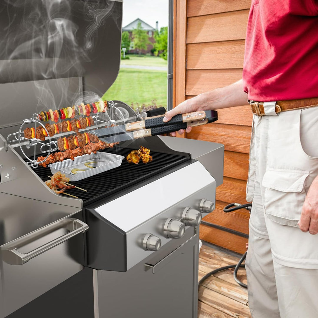 Onlyfire Edelstahl Grillrondell Schaschlik-Set für Drehspiess und Rotisserie, Universal Spiess-Ronde
