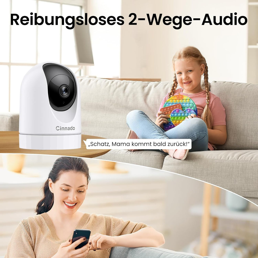 Cinnado 5MP Babyphone mit Kamera - 5G/2,4GHz Überwachungskameras Innen, WLAN Kamera Indoor, 360 Grad