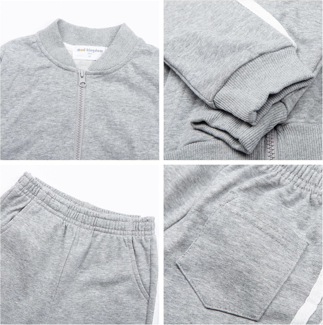 Mud Kingdom Kleine Jungs Jogger Set Langarm-Freizeitoberbekleidung Lässiges Grau 2 Jahre, Lässiges G