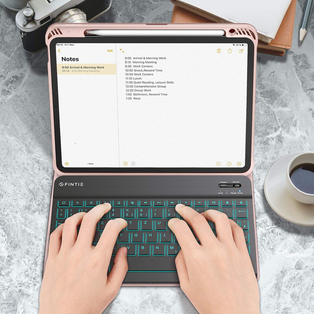 Fintie Hülle mit Tastatur für iPad Air 5 2022 / iPad Air 4 Tastatur 2020 10.9" - Soft TPU Rückseite
