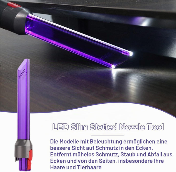 Fugendüse, LED Schmale Schlitzdüse, Light Pipe Slim Schlitz Düse, Zubehör für Dyson Staubsauger, Sta