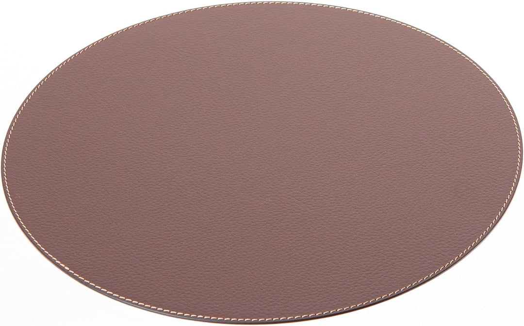 Nikalaz Rund Platzsets und Untersetzer aus Recyceltem Leder, 4 Stück Tischsets, Platzdeckchen 33 cm