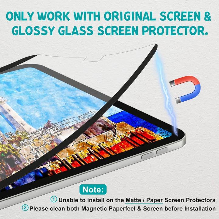 PAPERFEEL Magnetischer Folie für iPad Air 11 2024 M2 Schutzfolie, Matt Papier Magnetisch Folie zum S