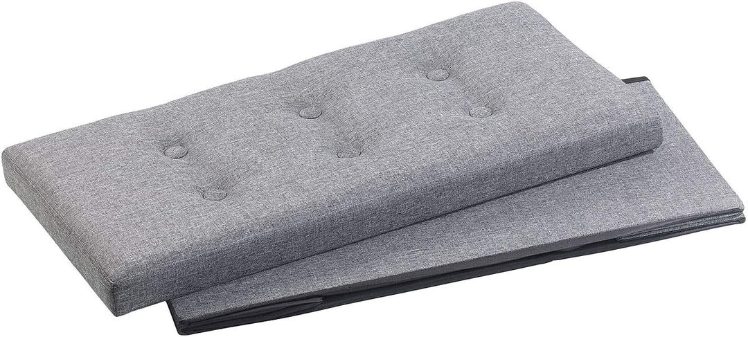 infactory Sitztruhe: Faltbare 2in1-Sitzbank und -truhe, 80 l, bis 300 kg, Stoff-Bezug, grau (Hocker,