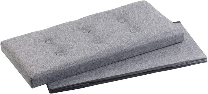 infactory Sitztruhe: Faltbare 2in1-Sitzbank und -truhe, 80 l, bis 300 kg, Stoff-Bezug, grau (Hocker,