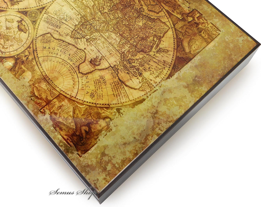 Trendy Backgammon Antique Map/Antik Welt Backgammon Tavla XXL