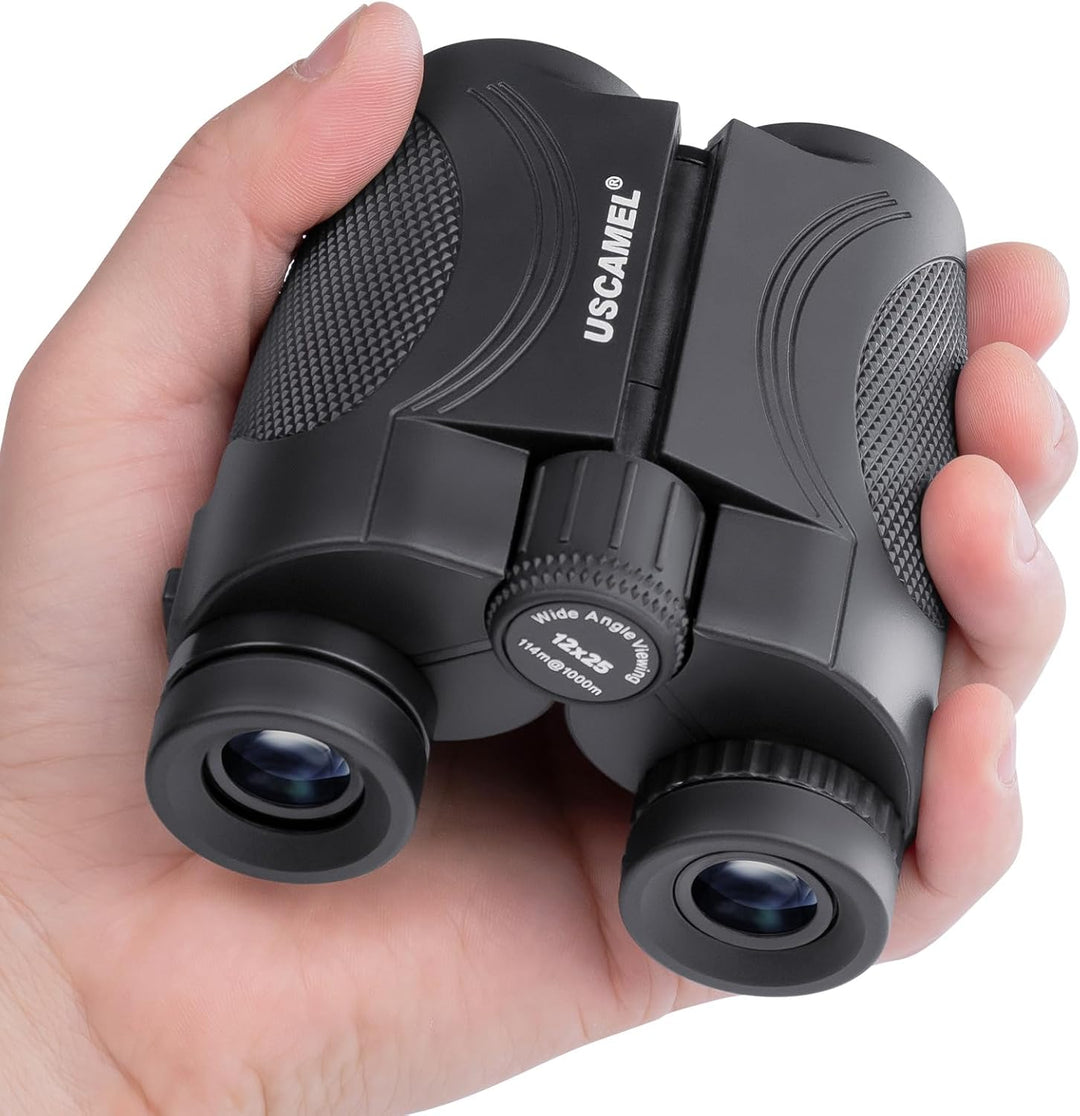 USCAMEL 12x25 Kompaktes Kleines Fernglas für Erwachsene Kinder mit 16.5 mm Okularen, BAK-4 Prisma, W