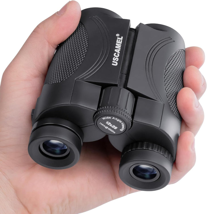 USCAMEL 12x25 Kompaktes Kleines Fernglas für Erwachsene Kinder mit 16.5 mm Okularen, BAK-4 Prisma, W