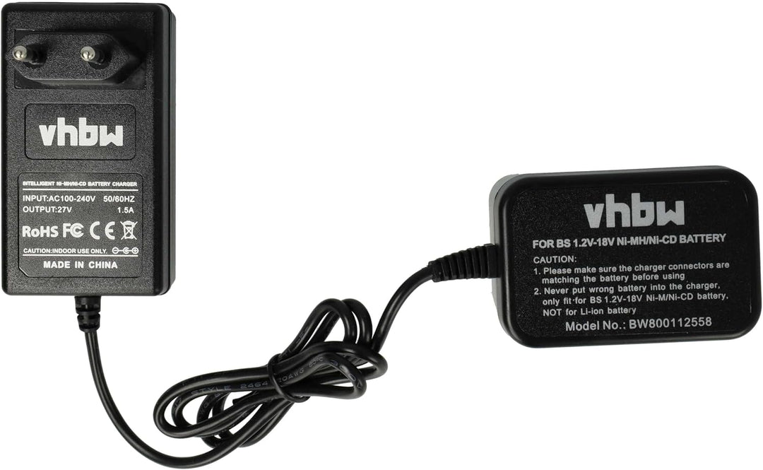 vhbw Ladegerät kompatibel mit Bosch GBM 9.6VES-1 | GBM 7.2 VE-1, GBM 7.2 VES-2, GBM 7.2, GBM 12VESP,