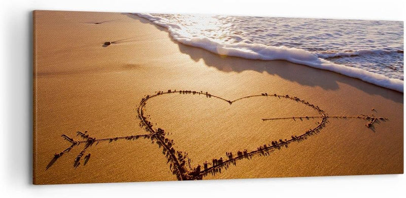 Wandbilder Dekoration Wohnzimmer Sommer Meer Sand Strand Panorama Bilder auf Leinwand 120x50cm Leinw