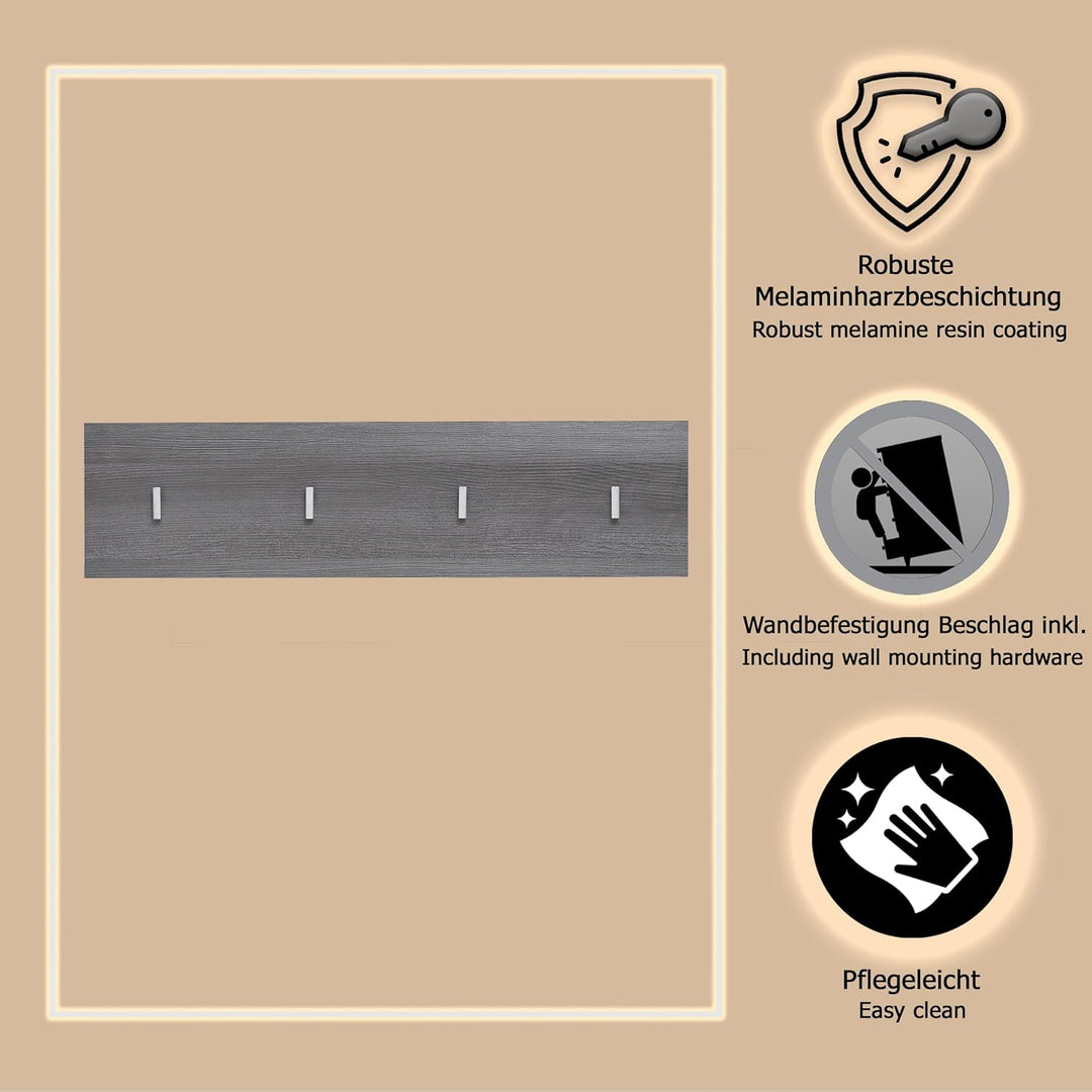 trendteam smart living - Garderobenpaneel Paneel - Garderobe - Line - Aufbaumass (BxHxT) 80 x 21 x 2