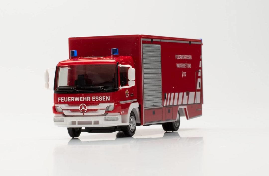 herpa 096553 Mercedes-Benz Atego Koffer-LKW Feuerwehr Essen Wasserrettung in Miniatur zum Basteln Sa