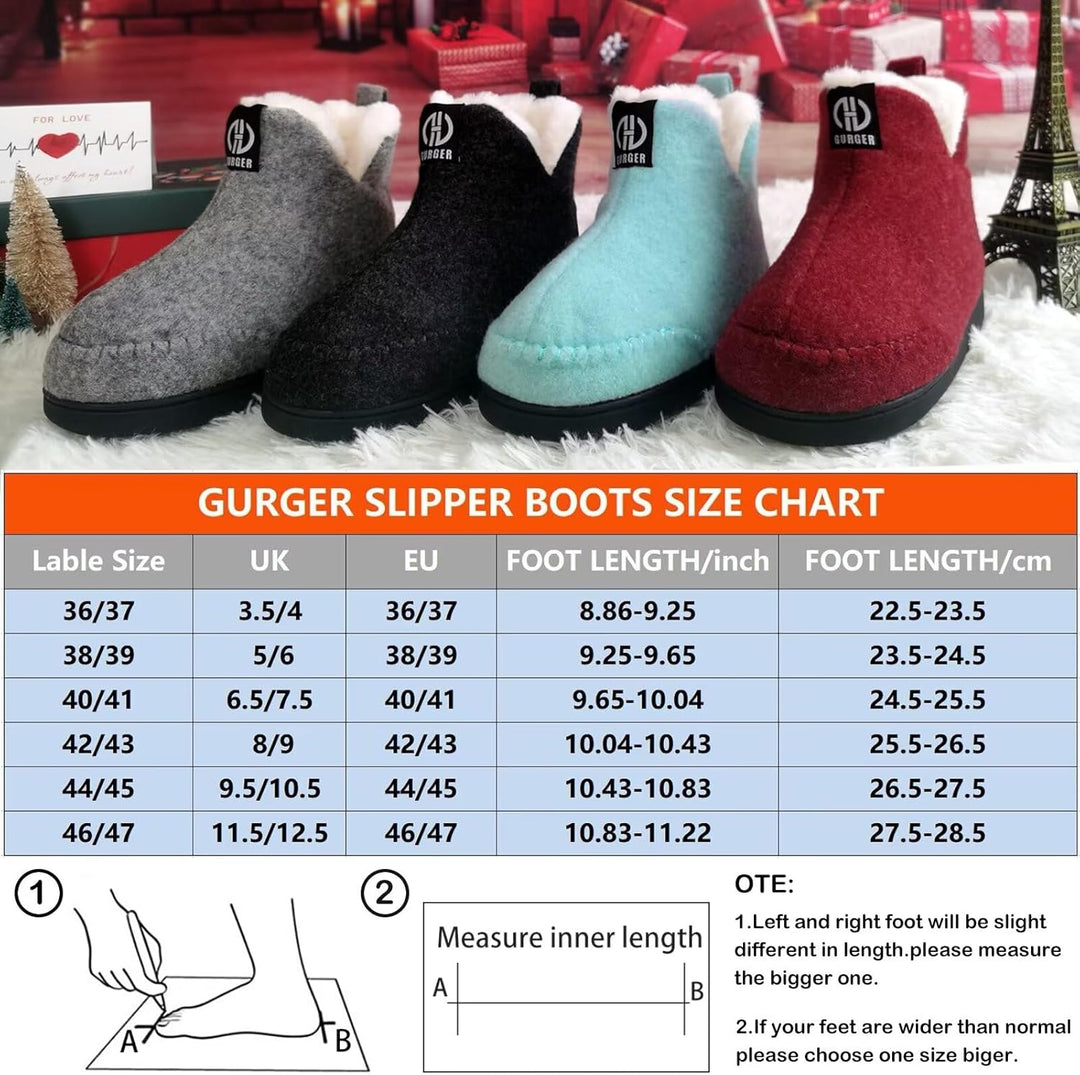 Filz Hausstiefel Herren Damen Plüsch Gefüttert Winter Warm Hohe Hausschuhe 38/39 EU T1 Schwarz, 38/3
