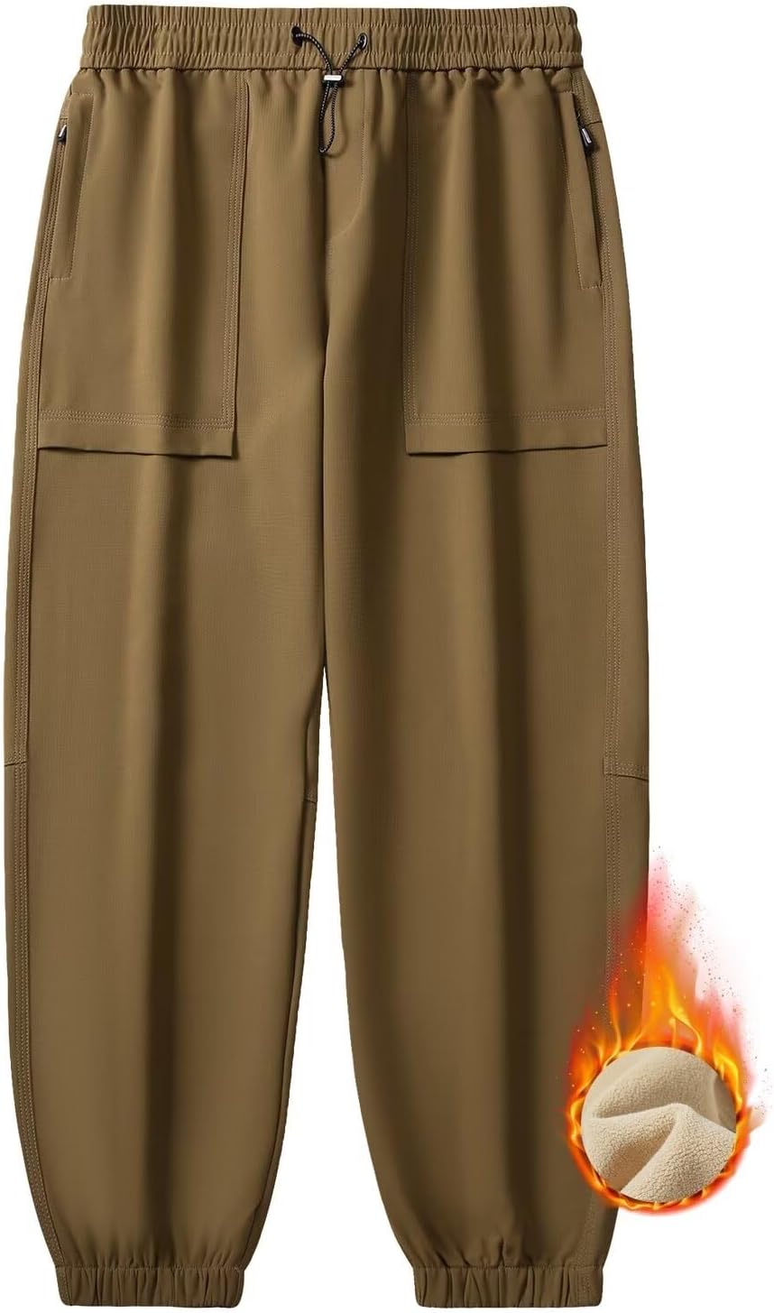 FLYGAGA Damen Wanderhose Wasserdicht Softshellhose Jogginghose Fleece Gefüttert Warm Winddicht Winte