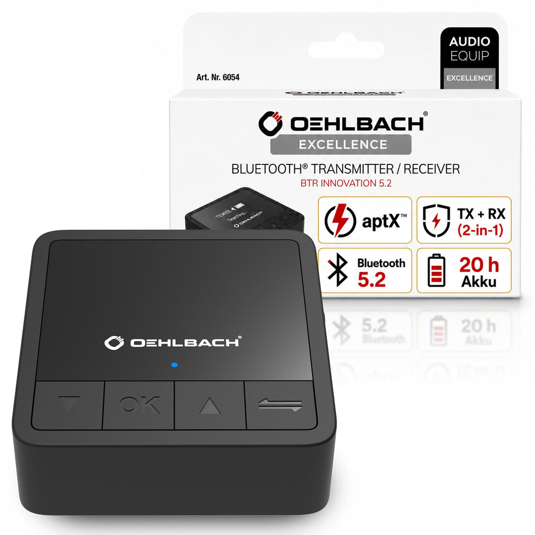Oehlbach BTR Innovation 5.2 - Bluetooth Transmitter und Receiver (Sender/Empfänger) in aptX Qualität