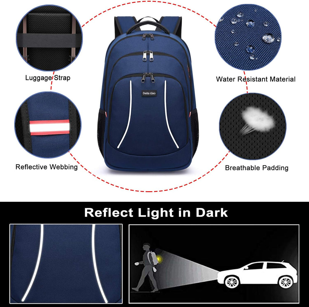 Della Gao Laptop Rucksack Herren, 17 Zoll Arbeit Business Rucksack Wasserdicht Rucksack Schule Tasch