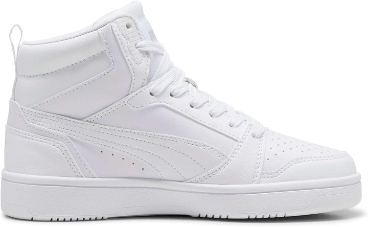 PUMA Unisex Kinder Rebound V6 Mid Jr Sneaker 38 EU White Cool Light Gray, 38 EU White Cool Light Gra