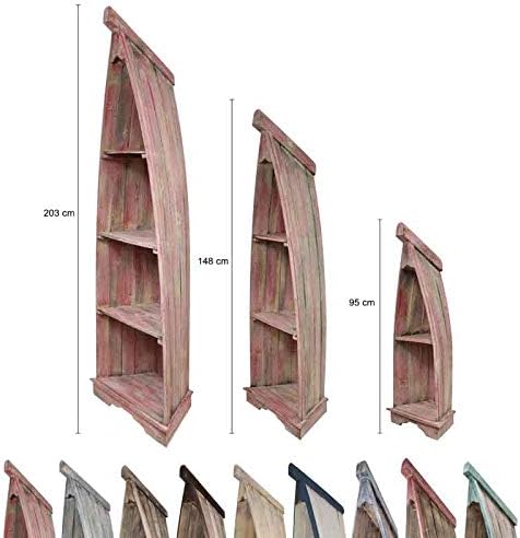 Badregal Bootsregal Boot Regal Bücherregal Bücherschrank Standregal Aufbewahrung 148 cm Albesia Holz