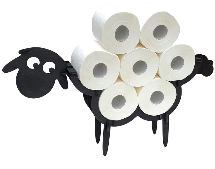 DanDiBo Toilettenpapierhalter Schwarz Schaf Holz WC Rollenhalter WC Papierhalter Klopapierhalter Ste