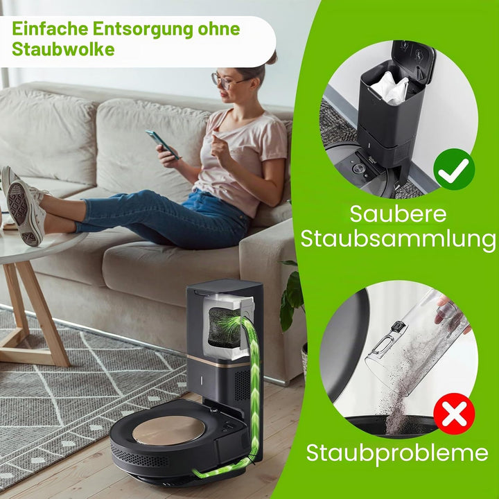 10 Stück Staubsaugerbeutel für Roombai7, i7+, i8, i8+, i3, i3+, i4, i4+, i6, i6+, j7, j7+, s9, s9+ E