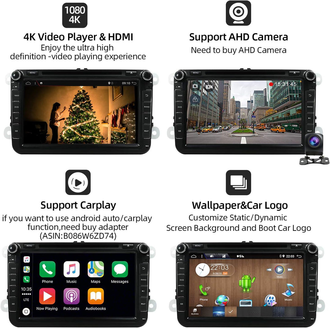JOYX PX6 DSP Android 10 Autoradio Passt für VW Passat/Golf/Skoda/Seat - 4G+64G - Rückfahrkamera Canb