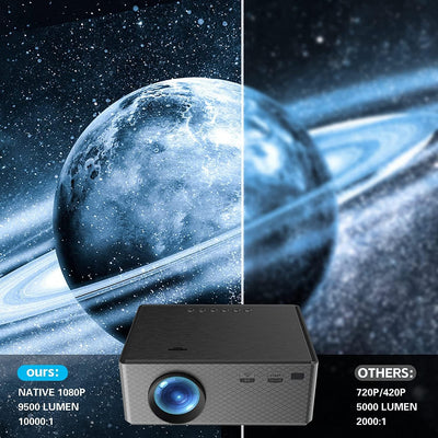 Beamer 5G WiFi Bluetooth Projektor, Full HD 1080P Projektor Kino 4K 8500L Oudoor Mini Projektor trag