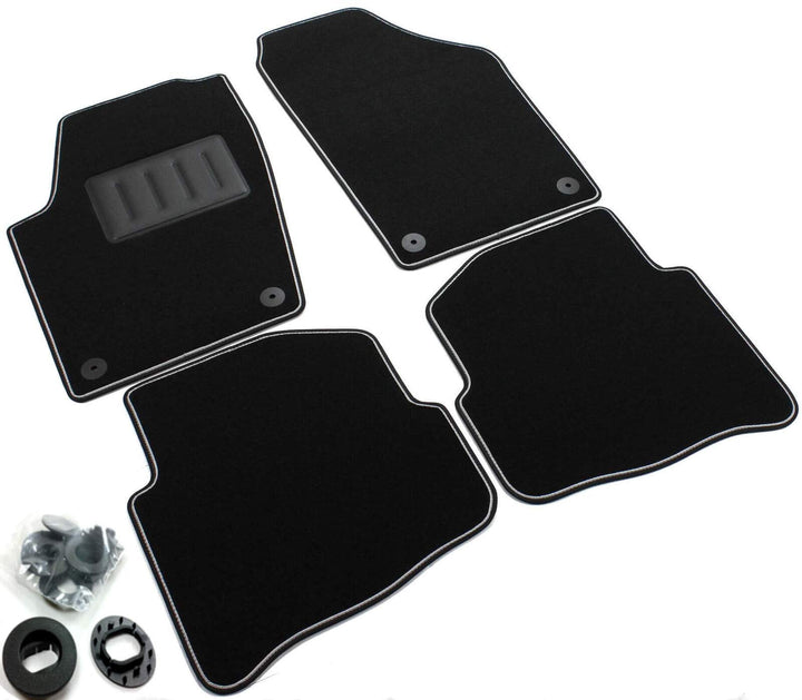 Sprint04002 schwarze Antirutschmatten, Rand verstärkt, zweifarbig, Fersenschutz, Polo IV 9 N11 / 200