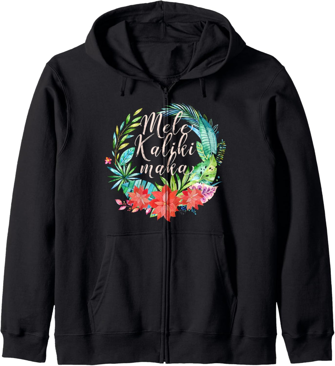 Mele Kalikimaka Tropischer Kranz Hawaiianische Weihnachten Kapuzenjacke