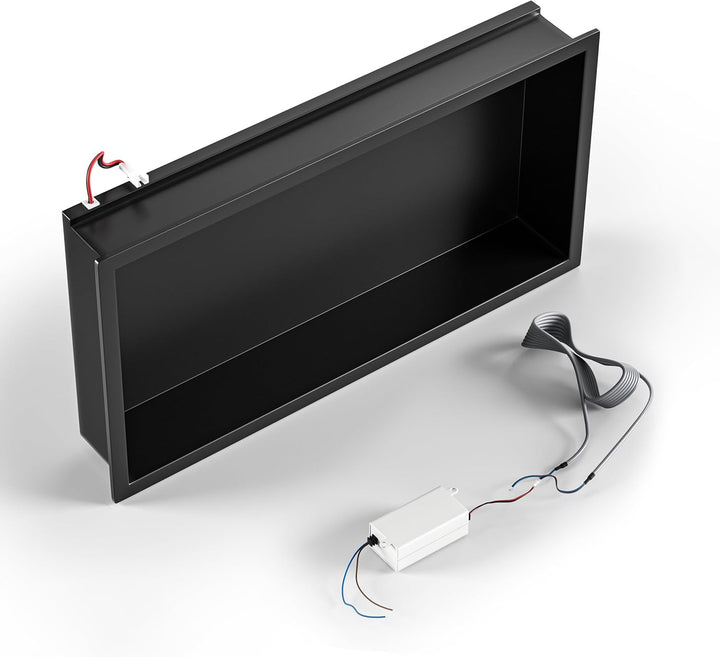 Wandnische Dusche Edelstahl mit LED-Streifenlicht, 60 cm x 30 cm, Wasserdicht - Keine Fliesen Erford