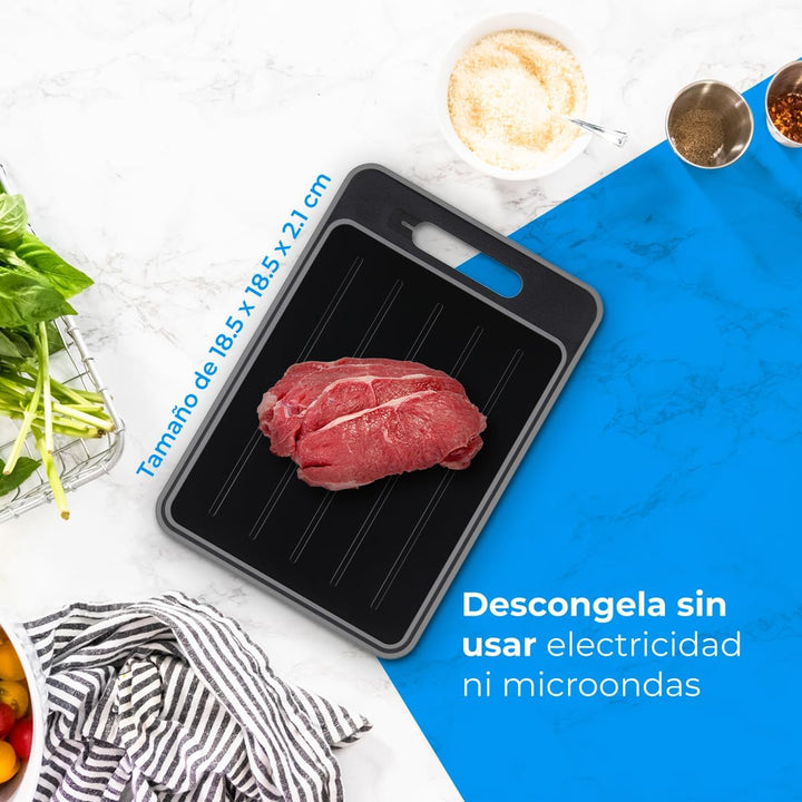 NK Auftaubrett für Lebensmittel + Schneidebrett (4-in-1), Auftauen, Schneiden, Reiben von Gewürzen u