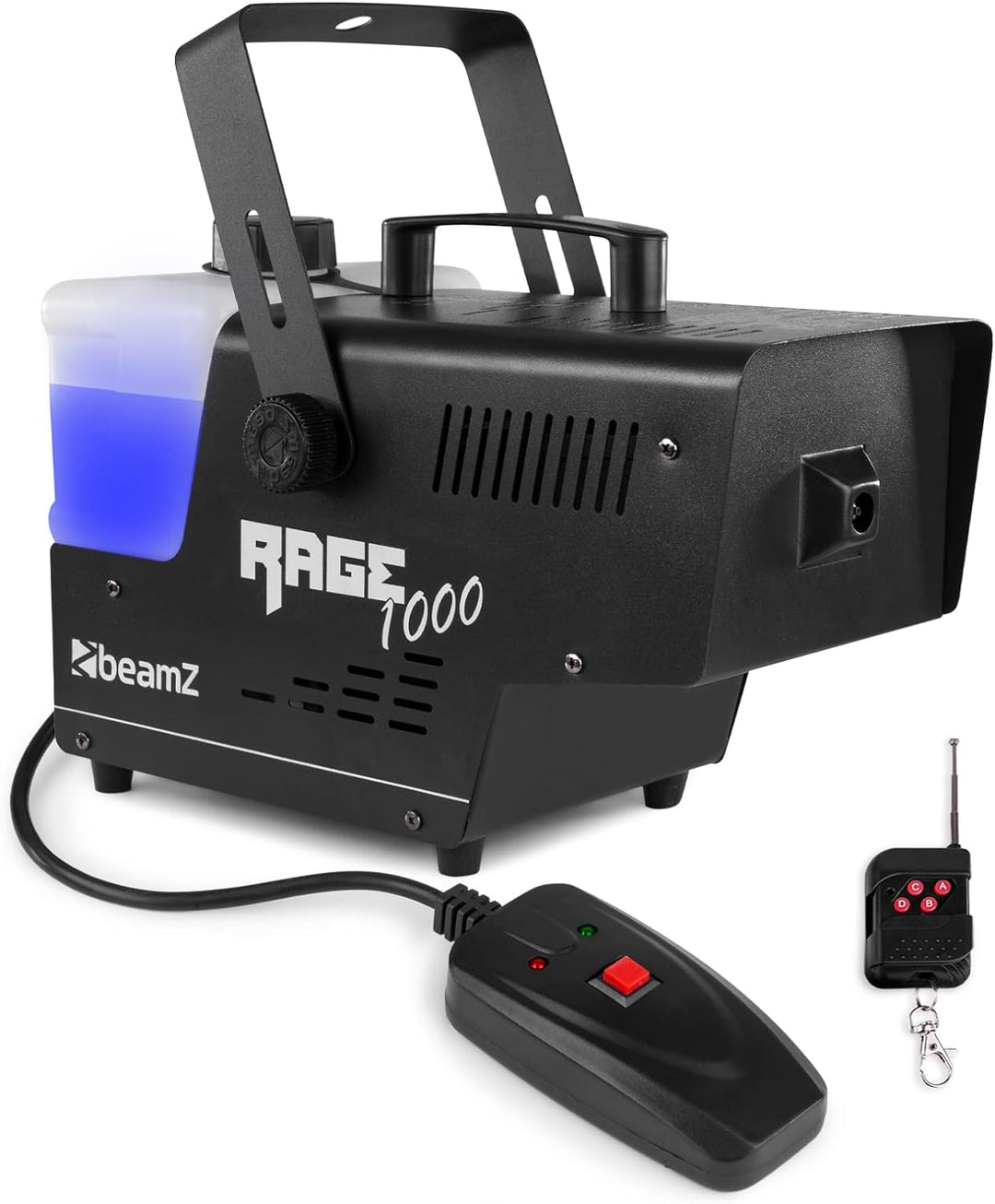 BeamZ RAGE1000 Nebelmaschine mit Lichteffekt, 1000 Watt, Fogger, Rauchmaschine, Fog Machine, Funkfer
