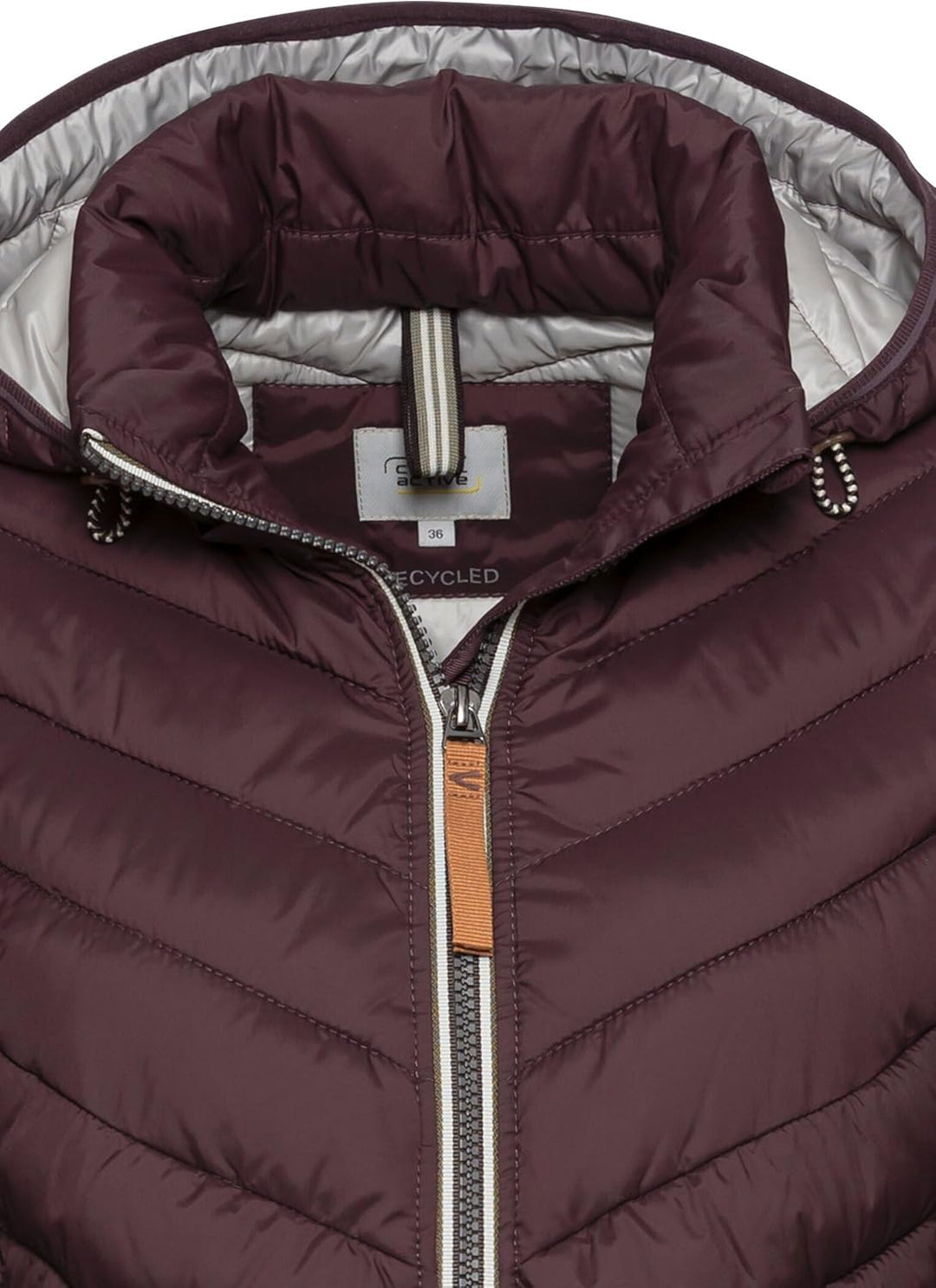 camel active Damen Steppjacke aus recyceltem Polyester 46 Pflaume, 46 Pflaume