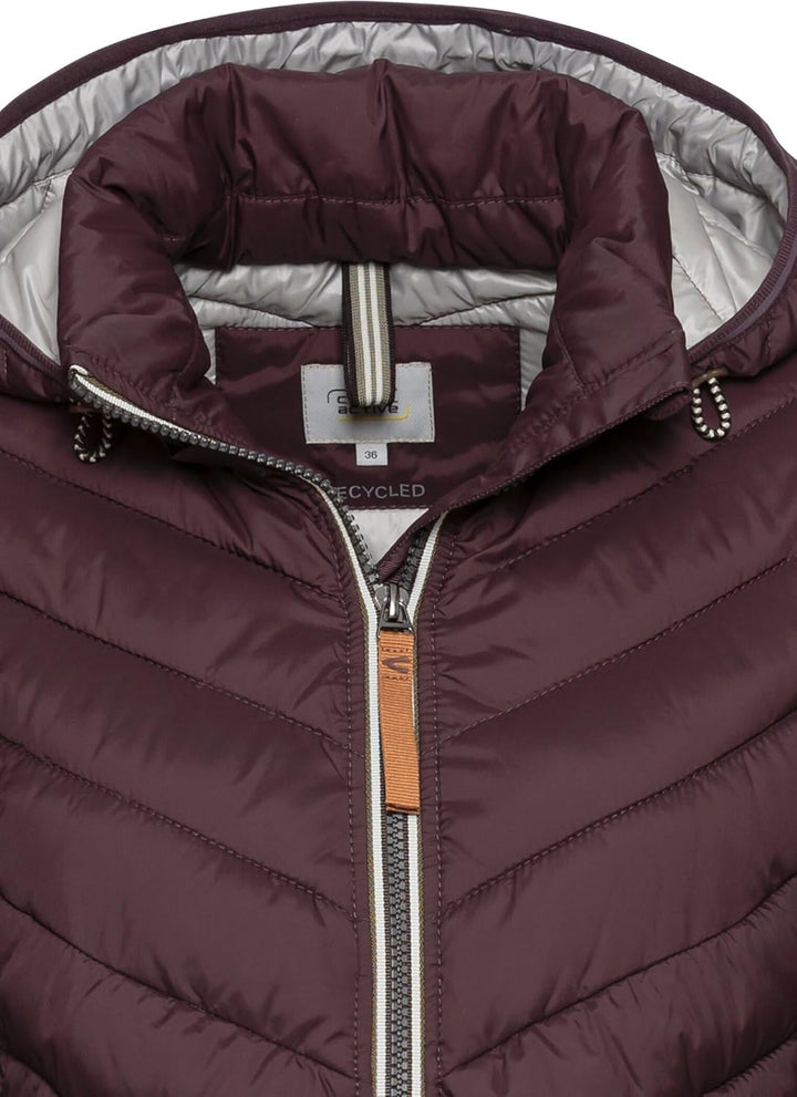 camel active Damen Steppjacke aus recyceltem Polyester 46 Pflaume, 46 Pflaume