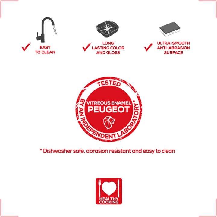 PEUGEOT - Rechteckige Auflaufform aus Keramik - 40 cm x 27,2 cm x 8,3 cm - Fassungsvermögen: 5,2 L -