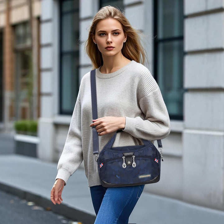 DIRRONA Damen Umhängetasche Multi Pocket Crossbody Bag Schultertaschen Leicht Handtasche Waterproof