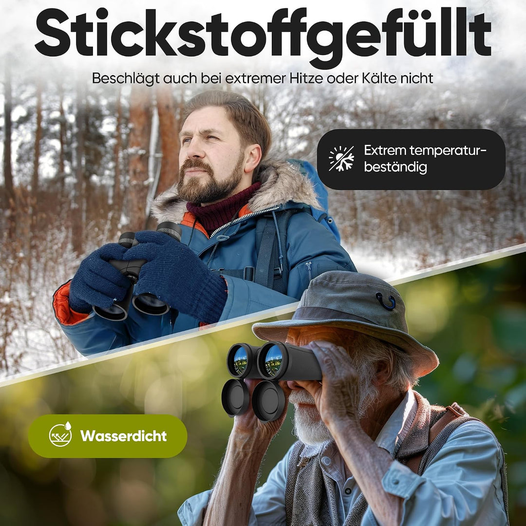 12x42 Nitro, Magnesium Fernglas mit Nitrogenfüllung, wasserdicht, Fernglas für Erwachsene, BAK4 HD P